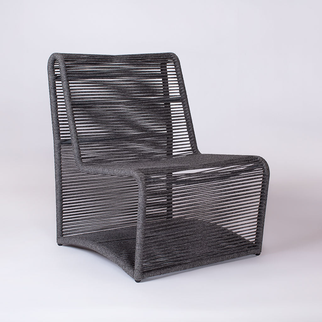 Saranac Armless Chair in Black Rope finish
