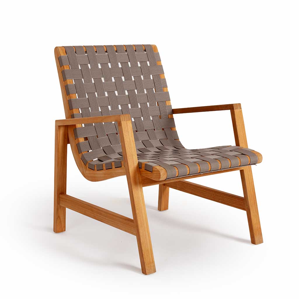 Oak Park Allen Woven Arm Chair in Charcoal finish