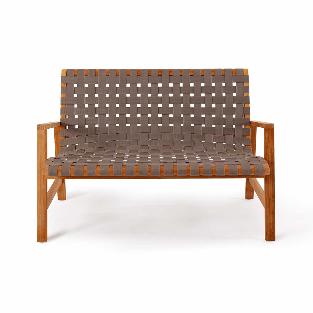 Oak Park Allen Woven Bench in Charcoal finish