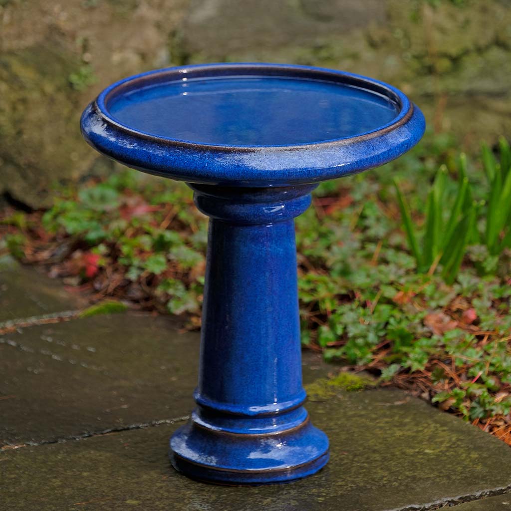 Terrace Birdbath in Riviera Blue finish