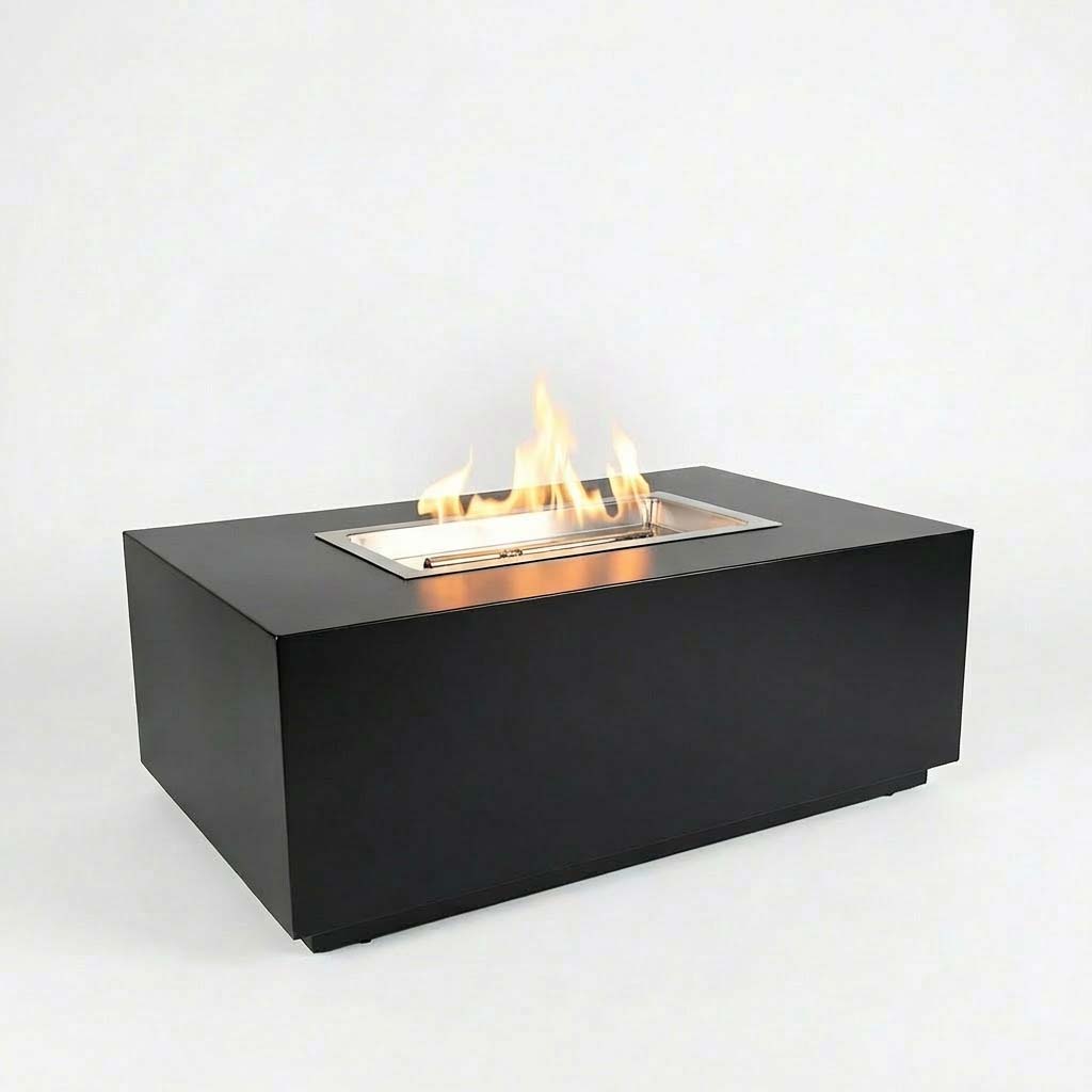 Rectangular Fire Pit black cast aluminum outdoor fire pit