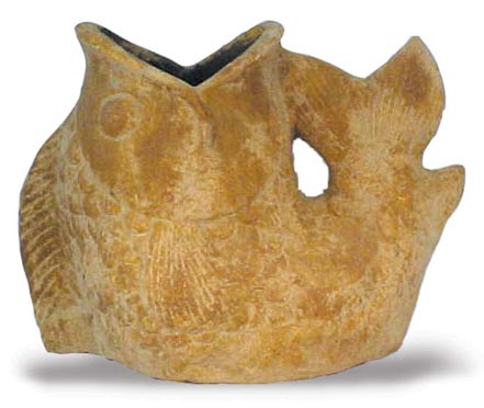 Heads Up Fish Planter handcrafted garden piece.