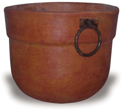 Bordo Cup Planter with Iron Handles handcrafted garden piece