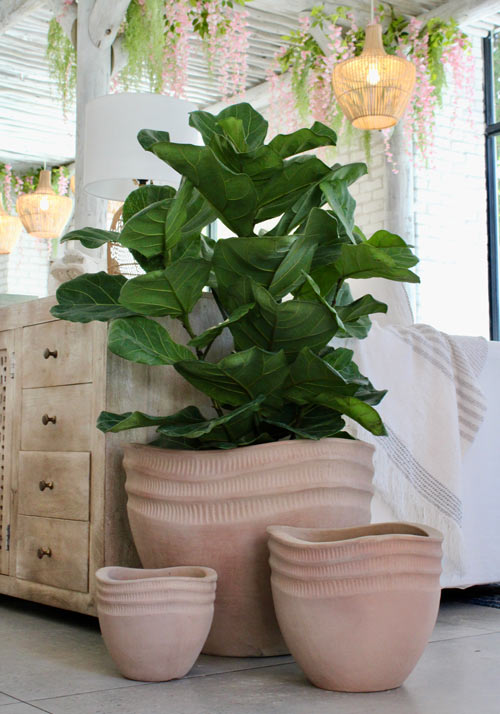 Alternate view of Mterra Round Waved Rim Planter set of 4