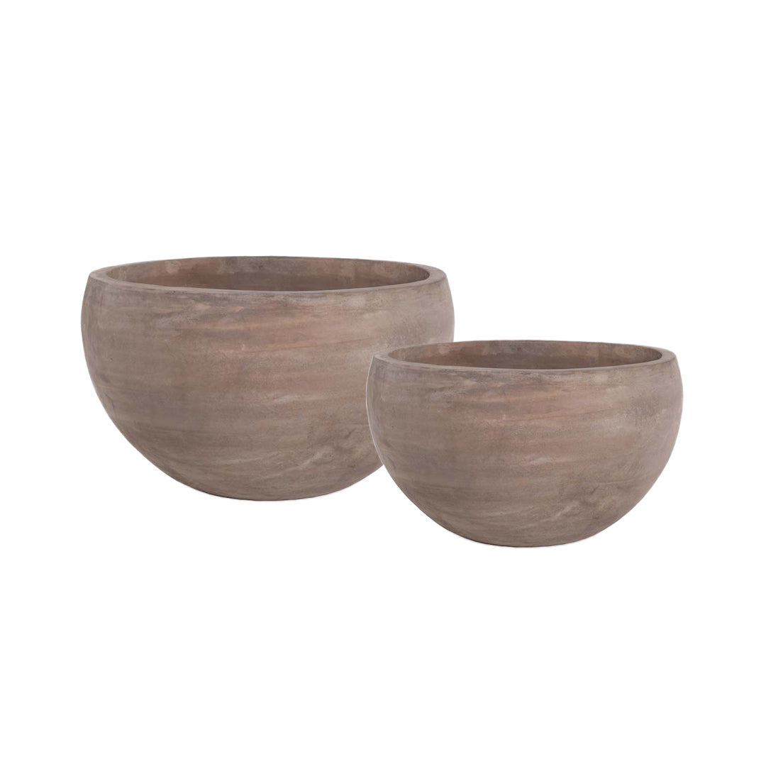 Terra Cotta Bowl Planter set of 2 in Mterra finish