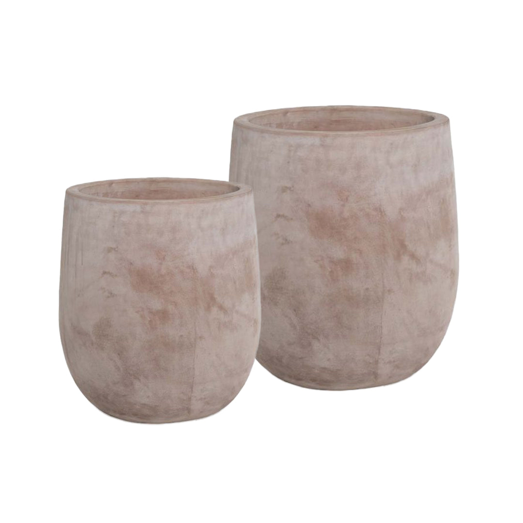 Tall Egg Terra Cotta Planter set of 3 in Mterra finish