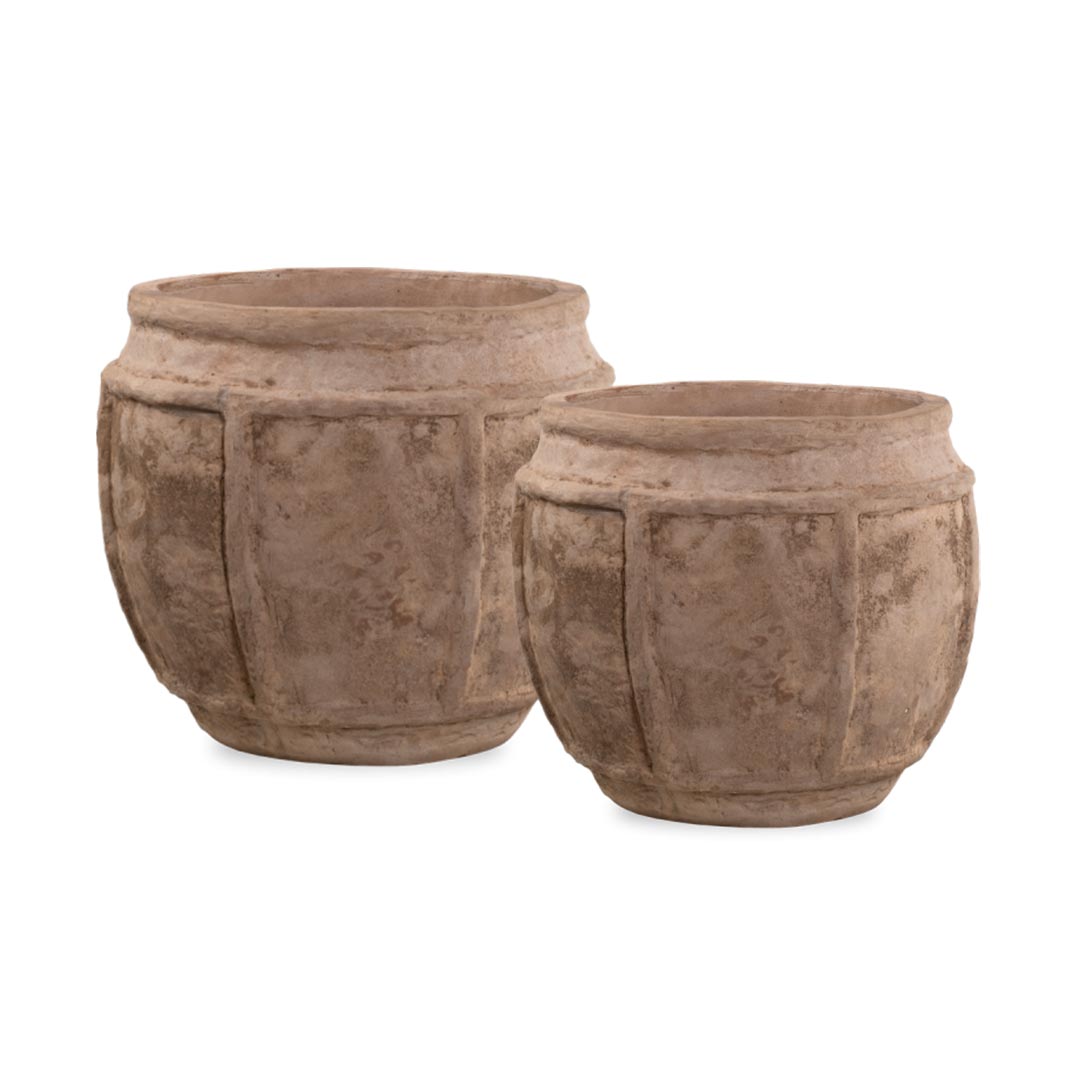 Anterra Amphora Planter Set of 2 in aged terra cotta