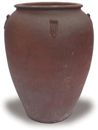 XL Pickle Jar planter in natural black clay.