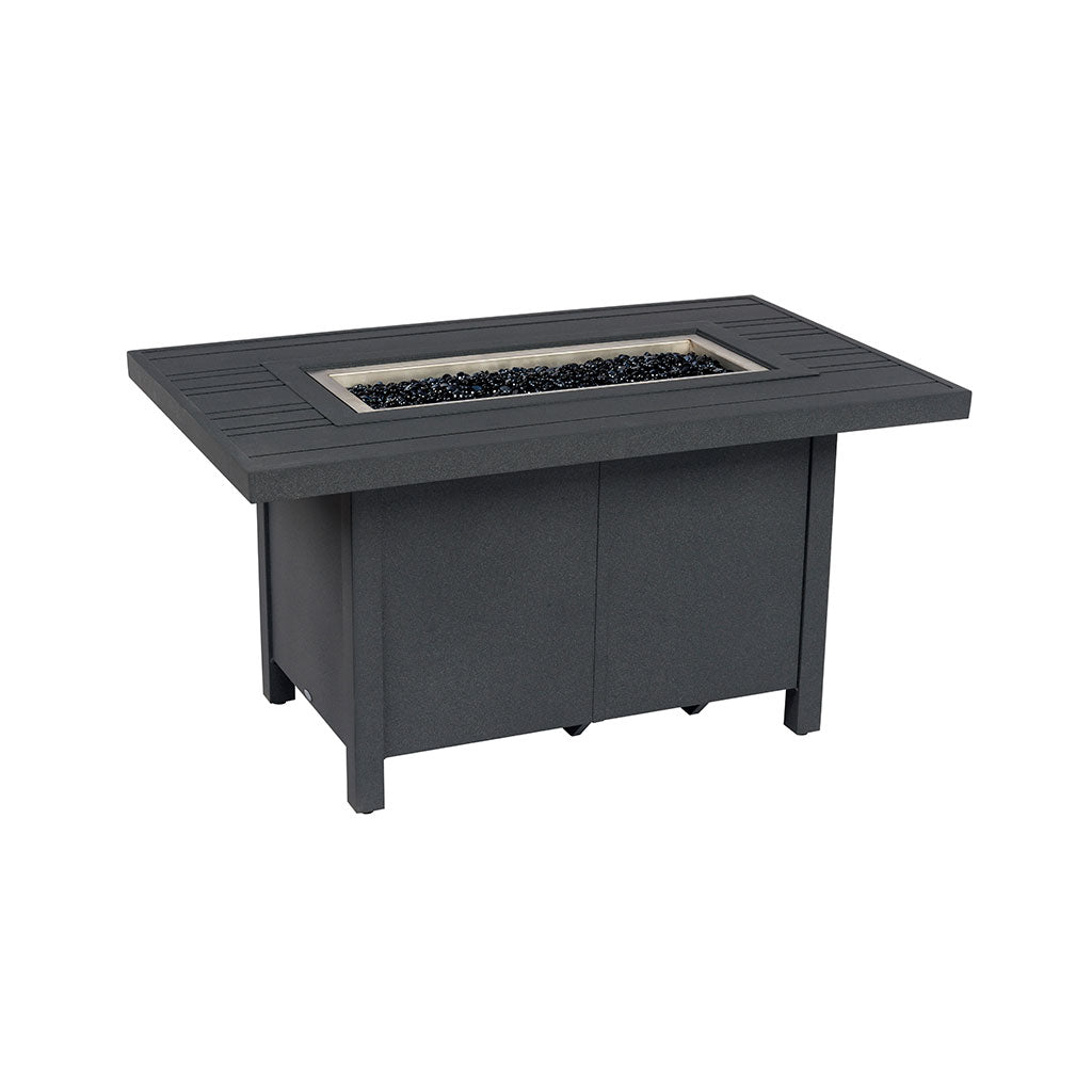 Rectangular Fire Table black cast aluminum outdoor fire table