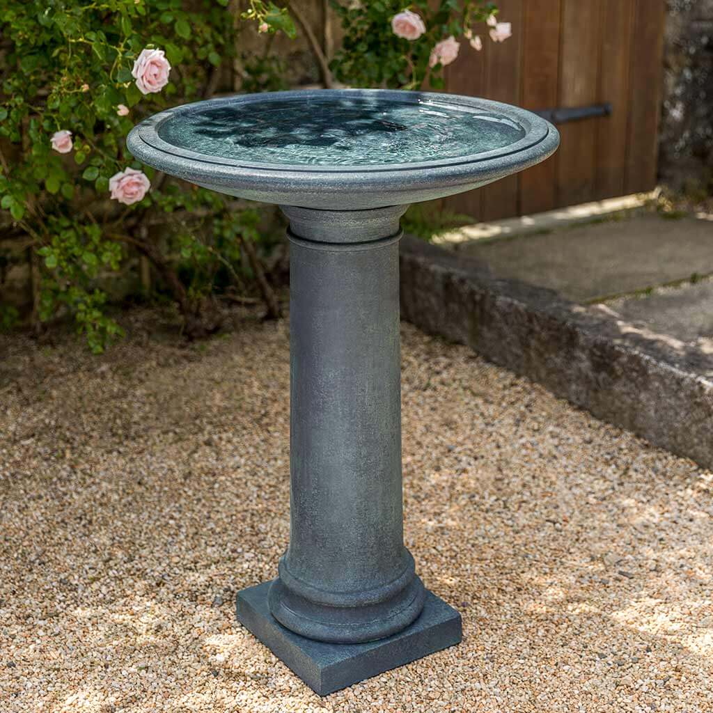 The Hampton Birdbath in Lead Antique finish