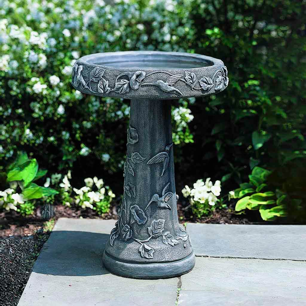 Hummingbird Birdbath in Alpine Stone finish