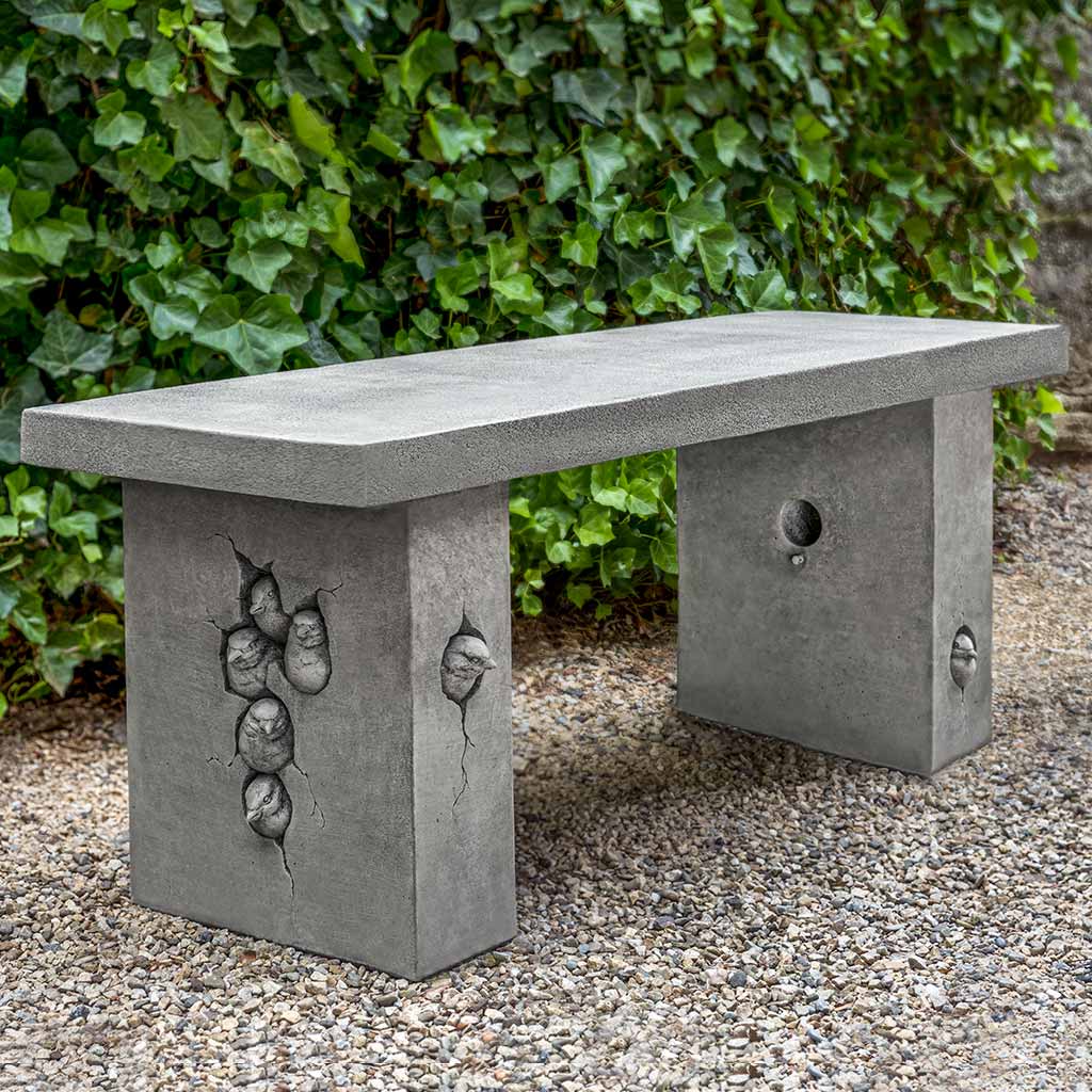 Birdhouse Bench in Alpine Stone finish