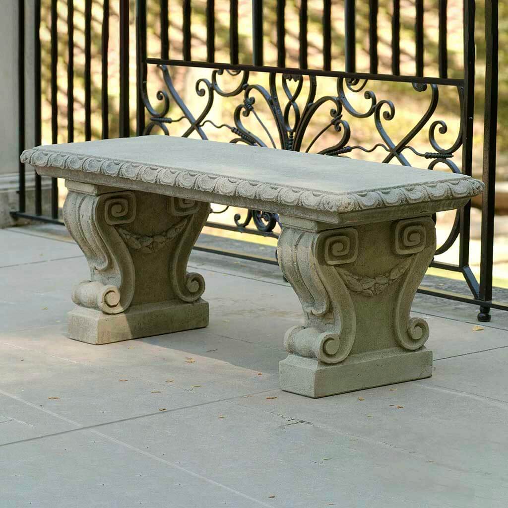 Longwood Main Fountain Garden Bench in Greystone finish