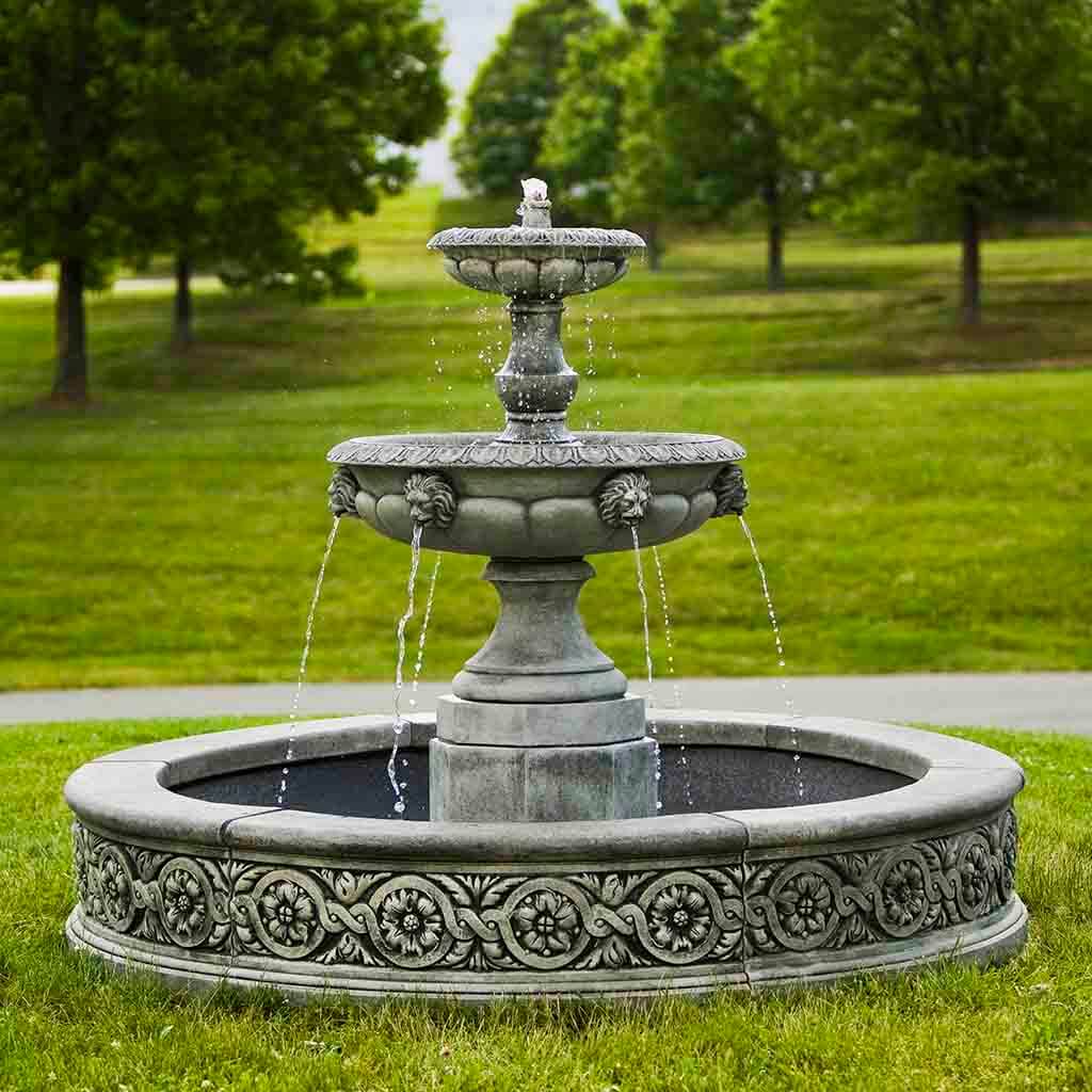 Parisienne Two Tier Estate Fountain in Alpine Stone finish by Campania