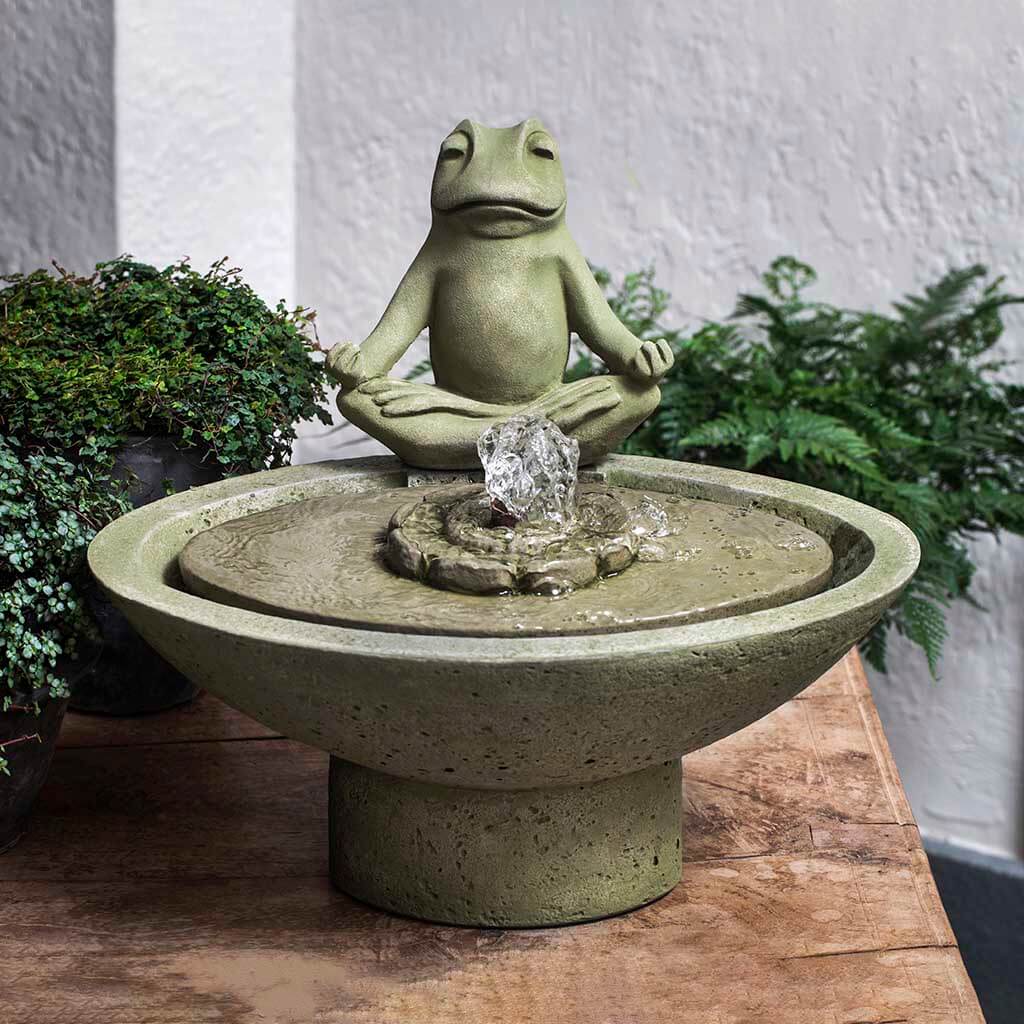 Garden Terrace Meditation Fountain outdoor garden fountain in English Moss finish