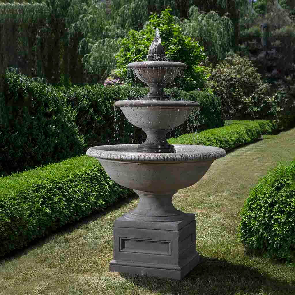 Monteros Tiered Garden Fountain in Alpine Stone finish