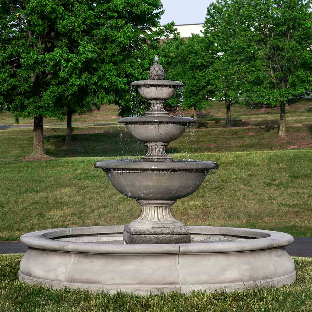 Fonthill Estate Fountain with Basin in Alpine Stone finish