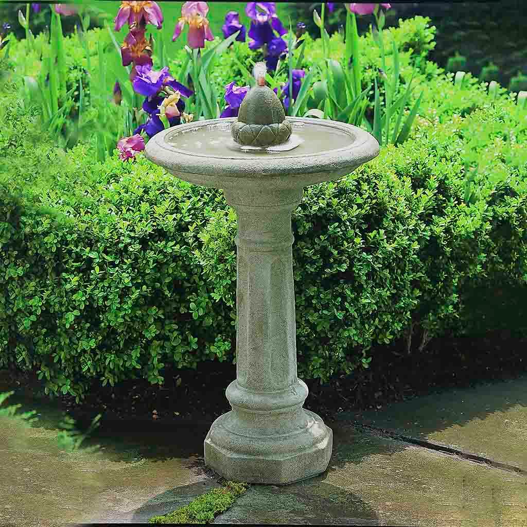 Acorn Garden Fountain in Verde finish