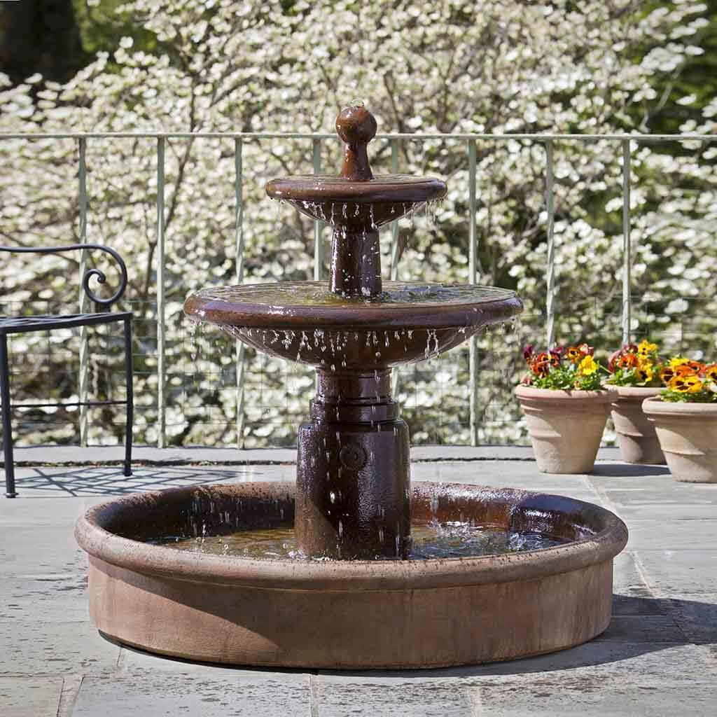 Esplanade Two Tier Fountain outdoor fountain in Ferro Rustico Nuovo