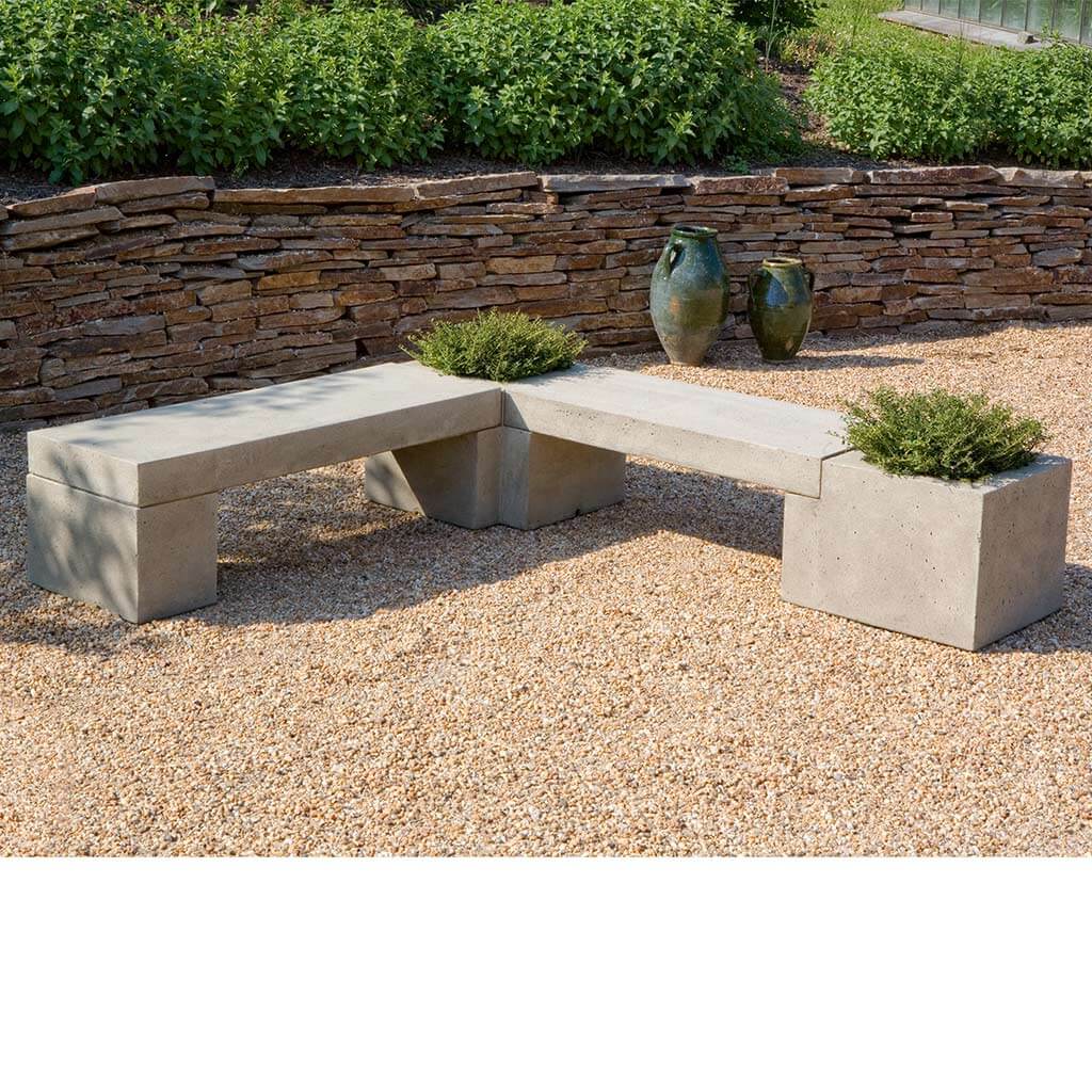 Modular Bench Configuration 2 in Verde finish