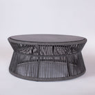 Saranac 40" Coffee Table with Honed Granite Top in Black Rope finish