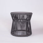 Saranac End Table with Honed Granite Top in Black Rope finish