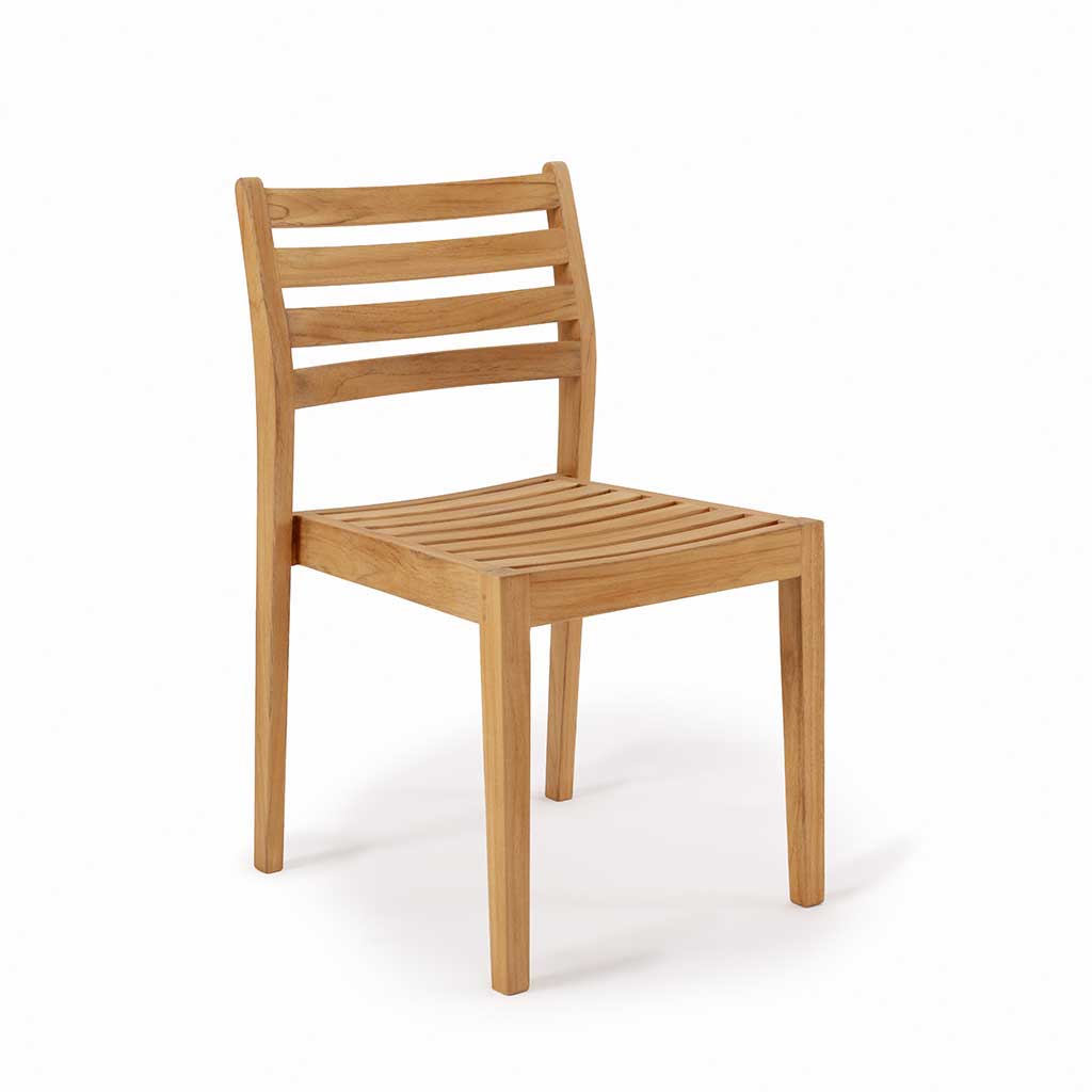 Avalon Stacking Armless Chair in Teak finish