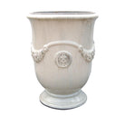 French Glazed Ceramic Urn in Cream finish