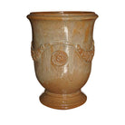 French Glazed Ceramic Urn in Creamy Bronze finish