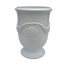 French Glazed Ceramic Urn in White finish