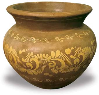 Floral Chata Planter handcrafted garden piece.