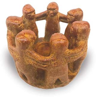 Circle of Friends Garden Sculpture handcrafted garden piece.