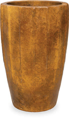 Tall Vertical Lines Pot in Gold finish