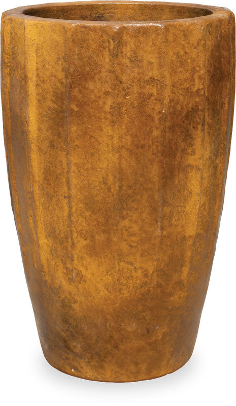 Tall Vertical Lines Pot in Gold finish