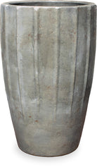 Tall Vertical Lines Pot in Green finish