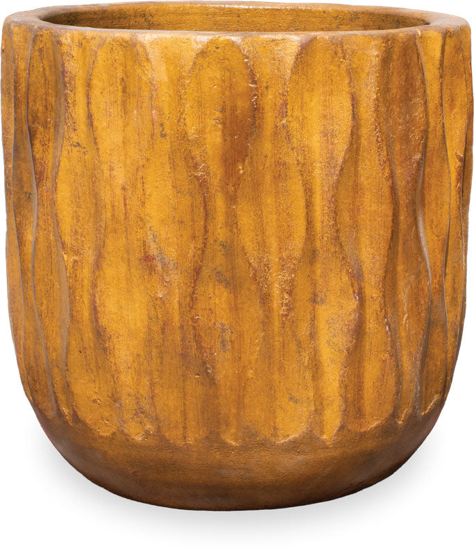 Vertical Waves Pot in Gold finish