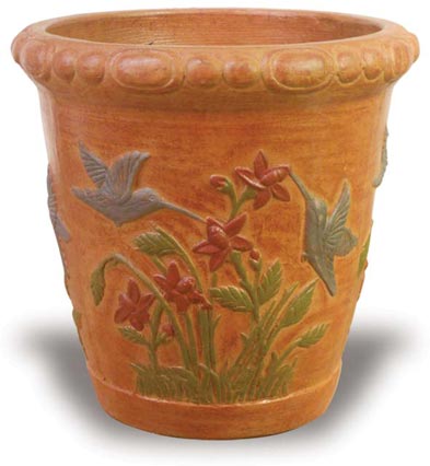Medium Hummingbird Pot handcrafted garden piece