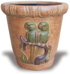 Parakeet Pot handcrafted garden piece.