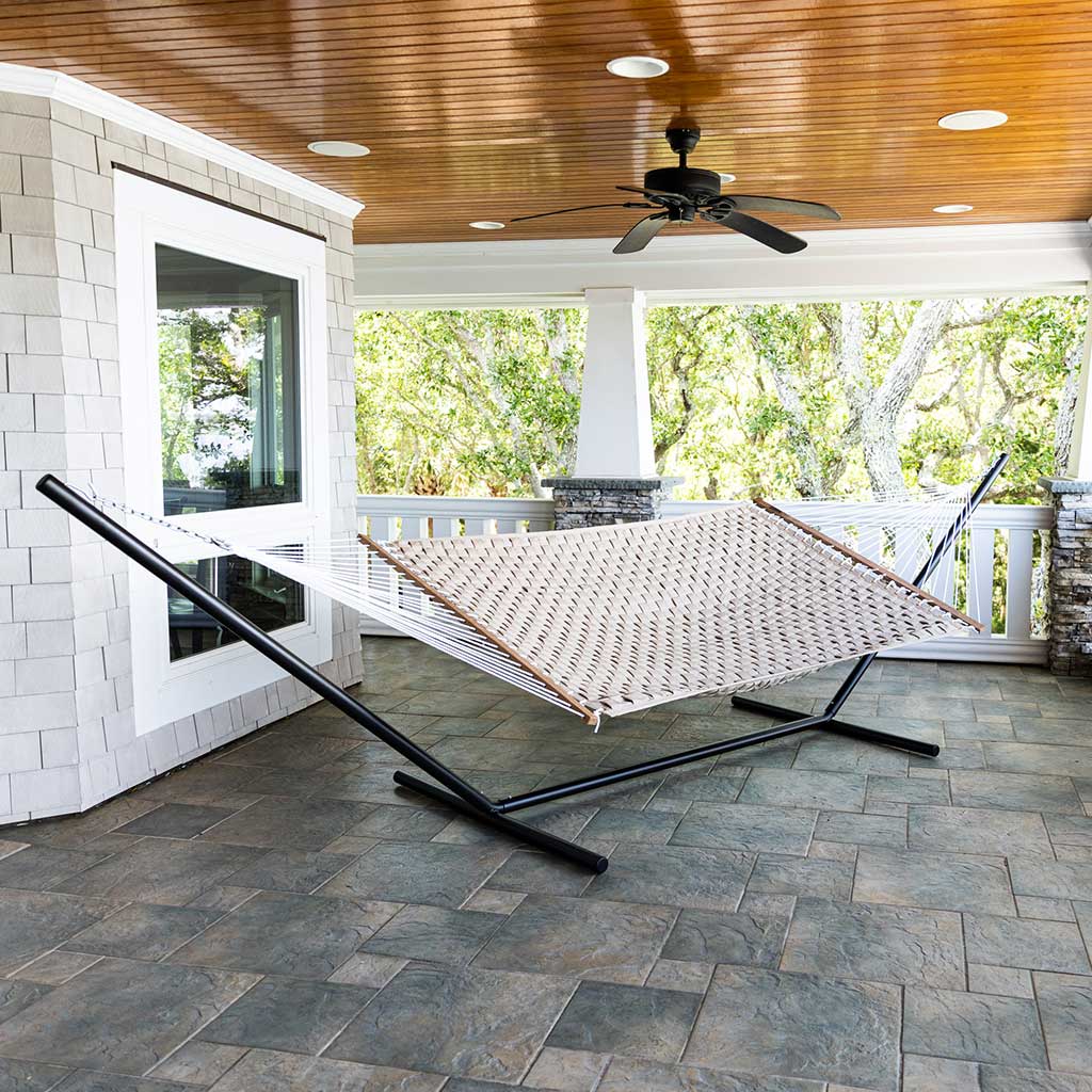 Large Softweave Hammock in Antique Beige lifestyle view