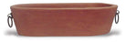 Medium Oblong Planter with Iron Handles handcrafted garden piece.