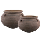 Four Handle Bellied Planter set of 2 in Bterra finish