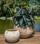 Alternate view of C-Mterra Round Planter set of 2