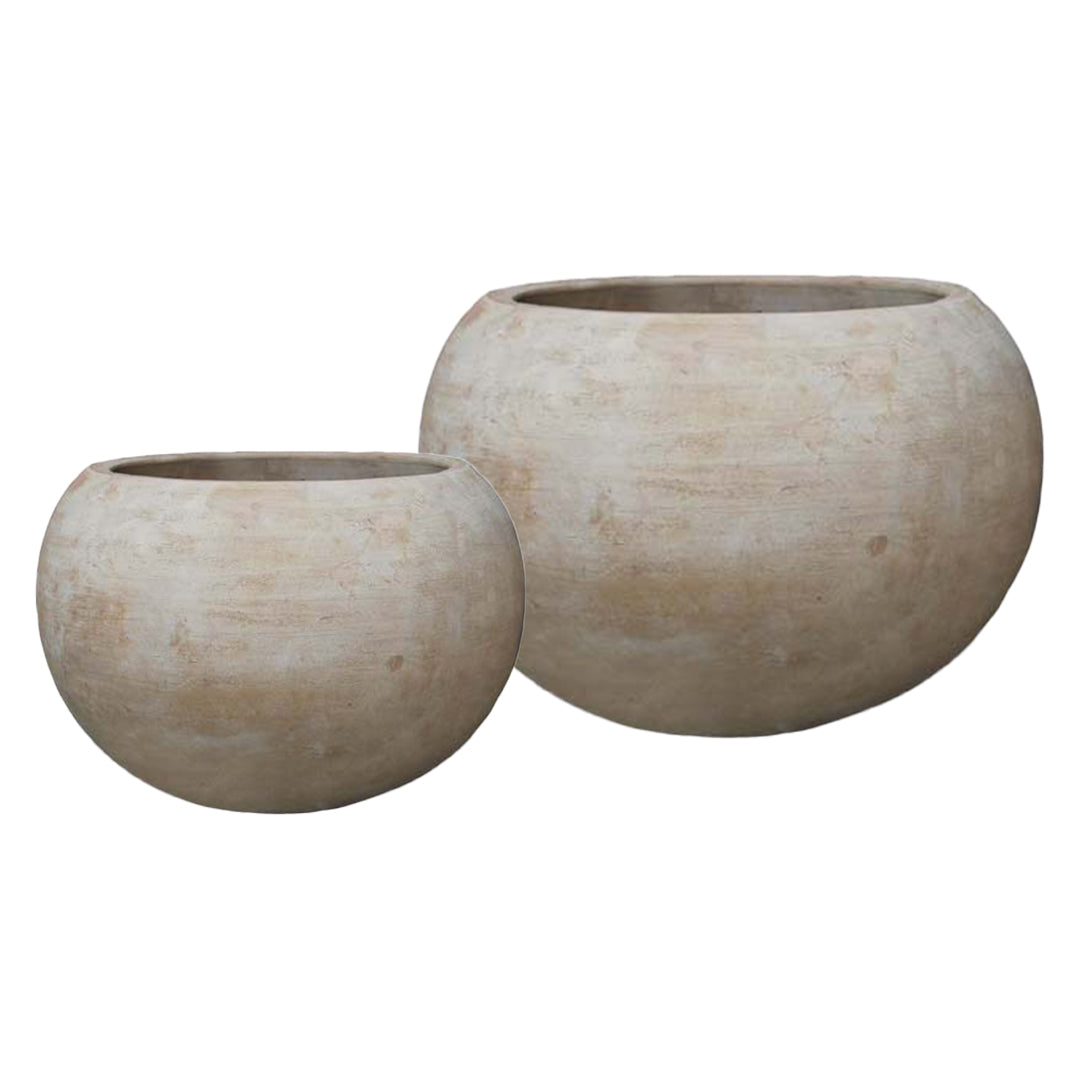 C-Mterra Round Planter set of 2 in C-Mterra finish