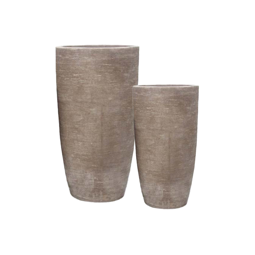 C-Mterra Tall Round Planter set of 2 in C-Mterra finish