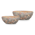 Seafoam Drift Oval Planter Set of 2 with rustic Seafoam Brown finish