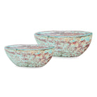 Seafoam Drift Oval Planter Set of 2 with weathered Seafoam Green finish