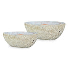 Seafoam Drift Oval Planter Set of 2 with textured Seafoam White finish