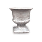 Footed Glazed Ceramic Urn Planter in Antique White finish