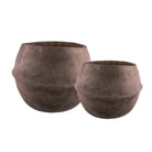 Short Round Planter set of 2 in Bterra finish