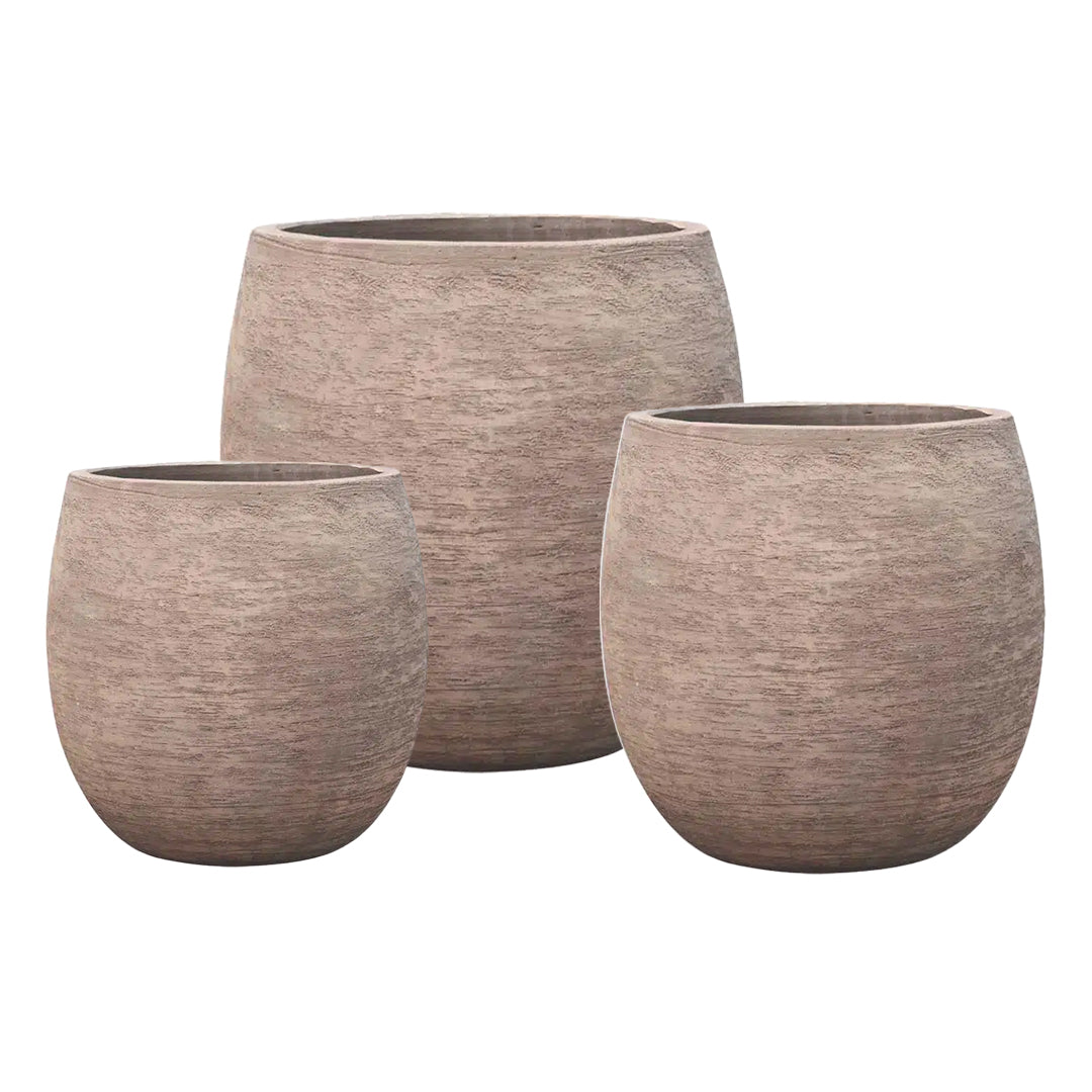 Terra Samo Belly Planter set of 3 in Terra Samo finish